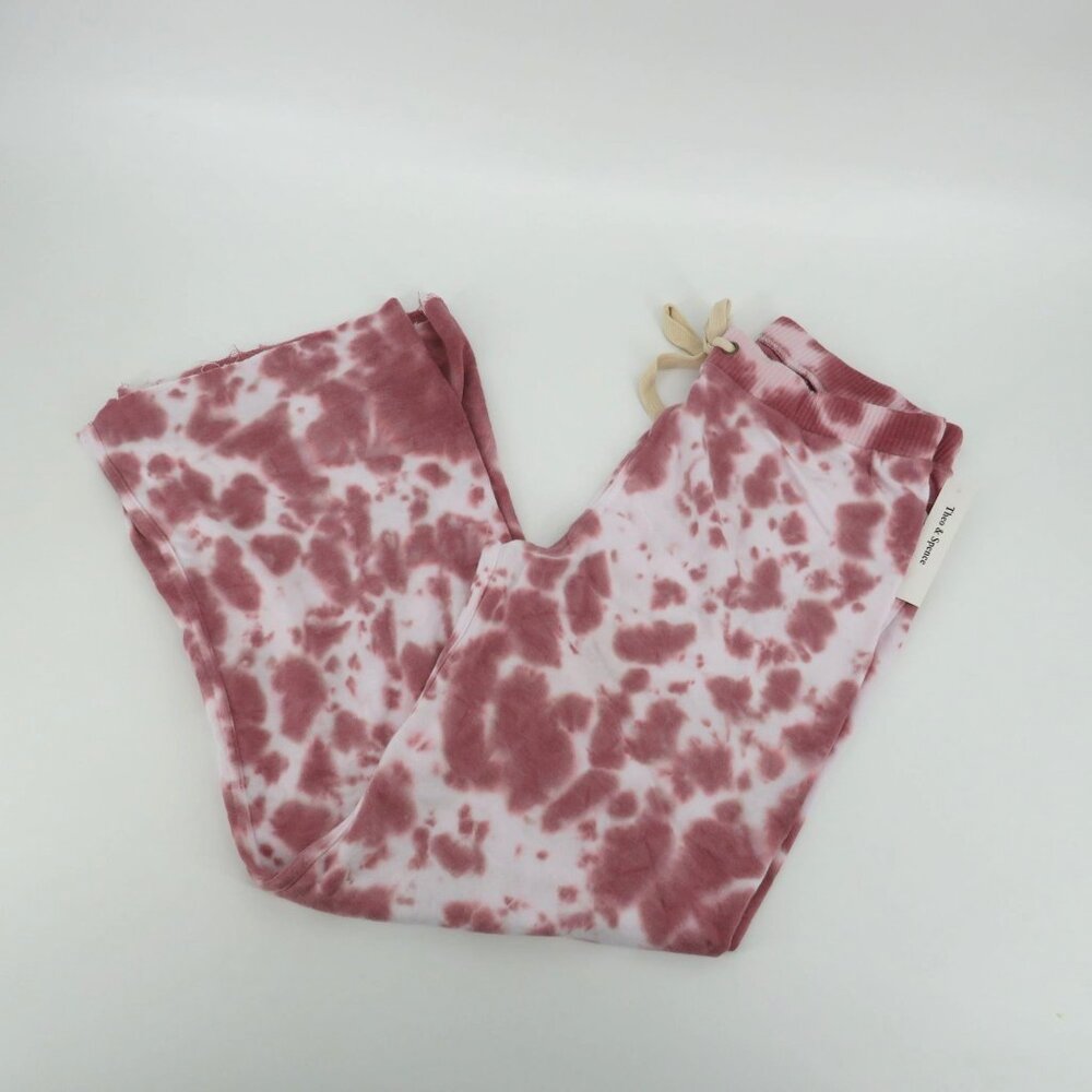 Theo & Spence Tie-Dye Lounge Pants Small Pink White NWT $64